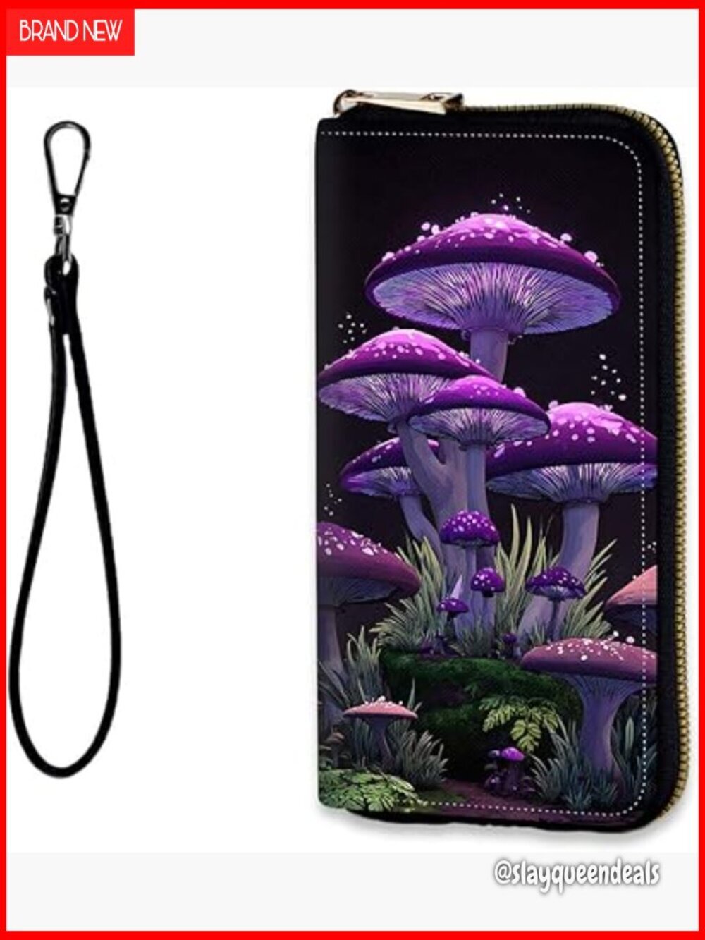 Large RFID Wristlet Wallet, PU Leather Clutch with Phone Holder & Detachable